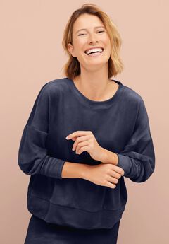 Boxy Velour Lounge Sweatshirt