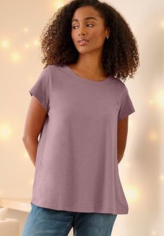 Cotton Jersey Slub Cap Sleeve Trapeze Tee