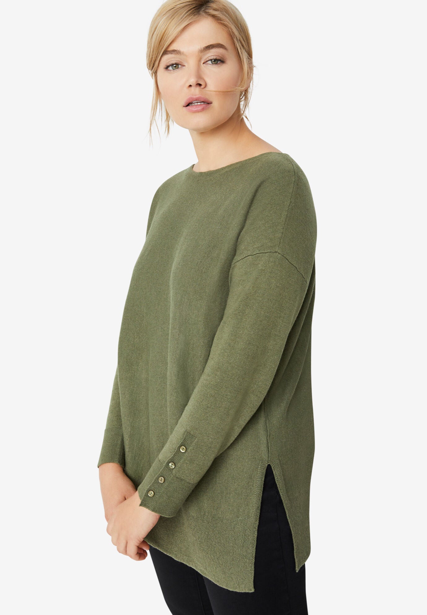 Boatneck Sweater Tunic Woman Within