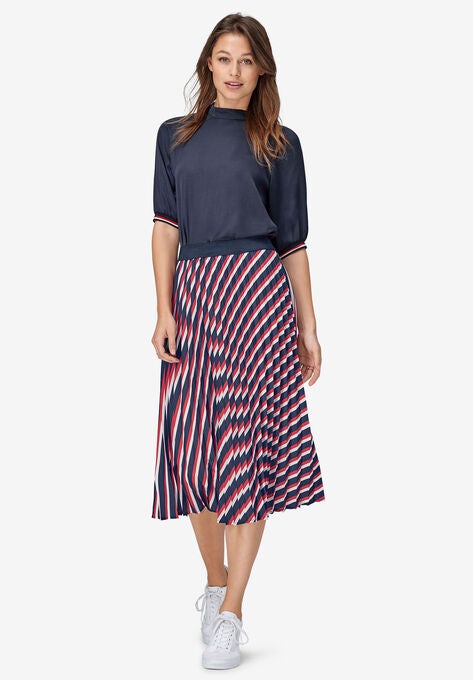 Pleated Midi Skirt By Ellos Plus Size Skirts Woman Within