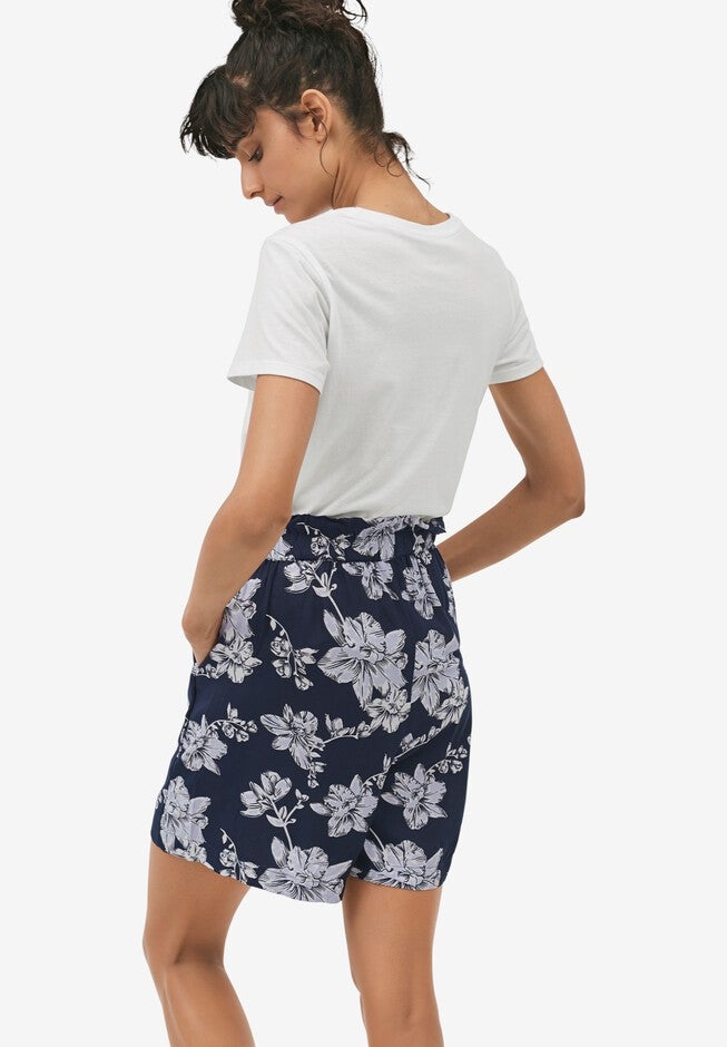 Pull-On Paperbag Waist Skort, , on-hover image number null