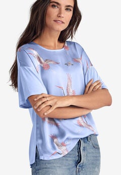 Satin-Front Tee