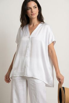 Oversized Linen-Blend Tunic