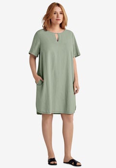 Linen-Blend A-Line Dress