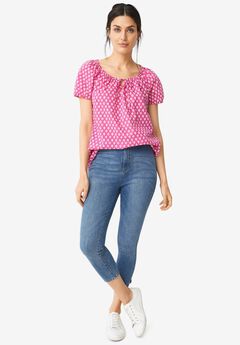 Slim 5-Pocket Denim Capri