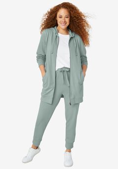 French Terry Drawstring Elastic Waistband Jogger