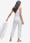 Straight Leg Cropped Linen Trousers, , on-hover image number null