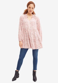 Ruffle-Neck Tiered Tunic