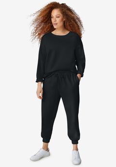 Drawstring Waist Fleece Sweatpants