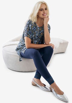 Scallop Lace Hem Leggings