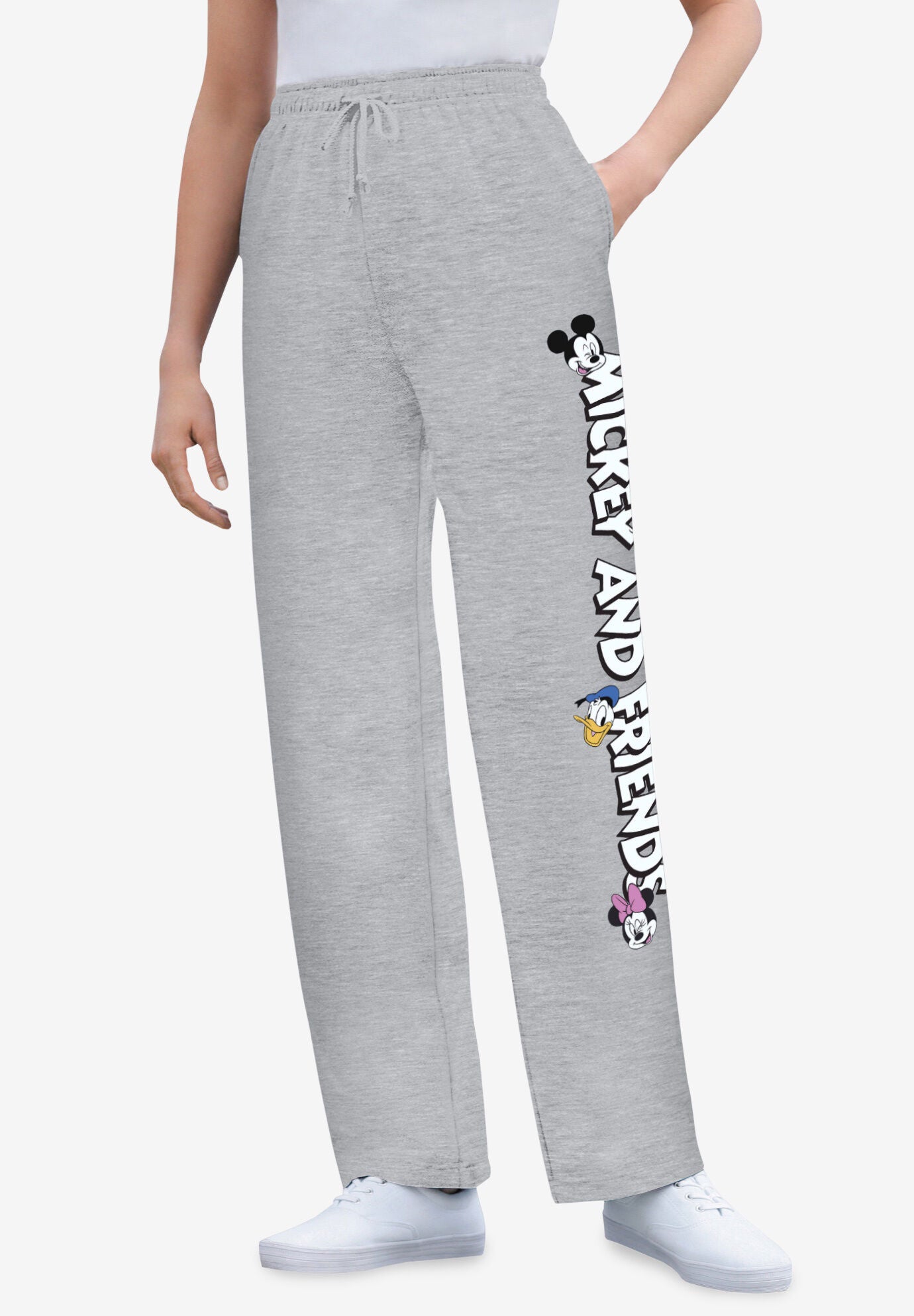 Disney Women s Fleece Heather Gray Sweatpants Mickey Mouse and