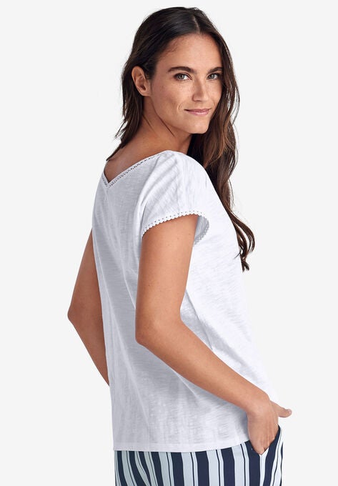 Crochet Trim Tee, , on-hover image number null