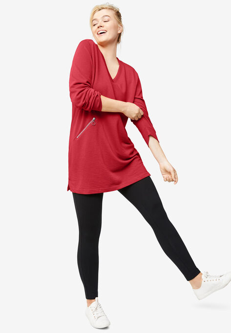 Zip-Pocket Sweatshirt, RADIANT RED, hi-res image number null