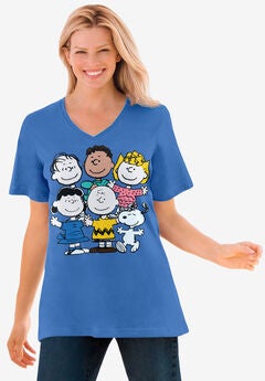 Peanuts Dark Blue Peanuts Crew V-neck Tee