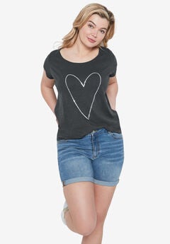 Graphic Scoop Neck Tee