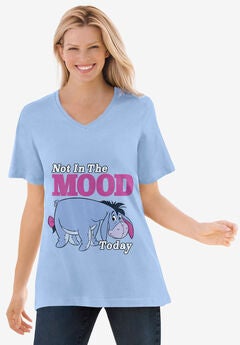 Disney Short Sleeve V-neck Eeyore Mood Tee