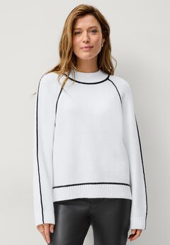 Tipped Mock Neck Pullover