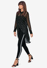 Glitter Side Stripe Ponte Leggings, , alternate image number null