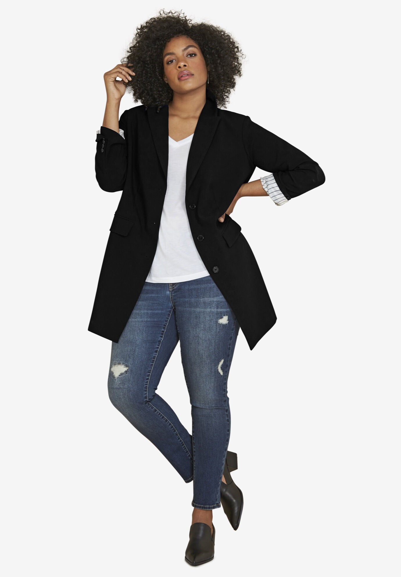 Long length boyfriend blazer sales