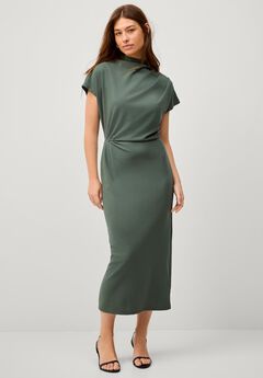 Side Drape Midi Dress