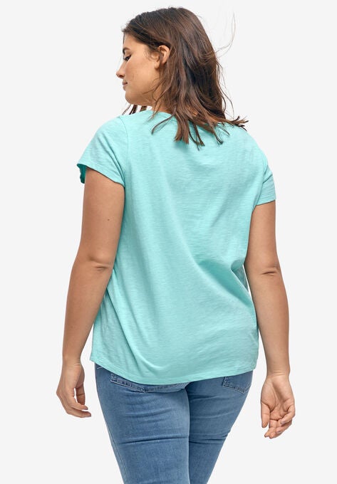 Graphic Scoop Neck Tee, , alternate image number null