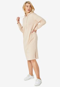 French Terry Hooded Sweatshirt Dress