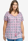 Ruffle Trim Peasant Blouse, , alternate image number null