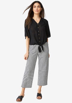 Gingham Crop Pants