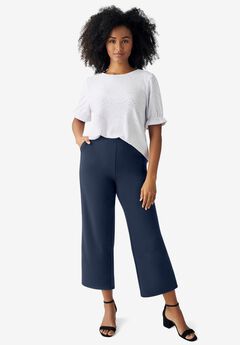 Pull-On Crop Wide Leg Pants