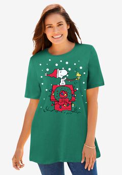 Peanuts Green Snoopy Sleigh Tee