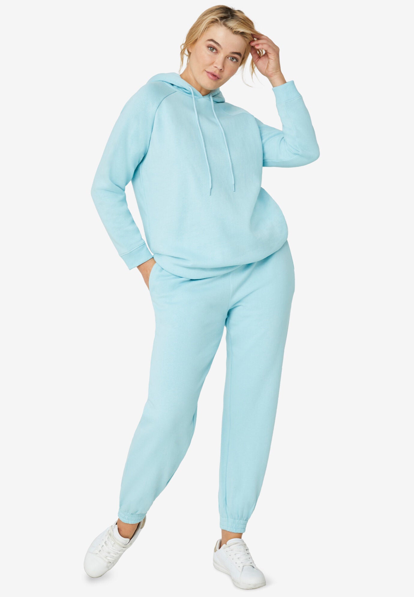 Woman deals within hoodies