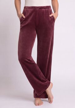 Stretch Velour Wide Leg Pull-on Pants