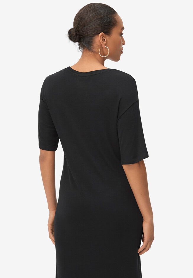 Rib-Knit Maxi Tee Dress, , on-hover image number 1
