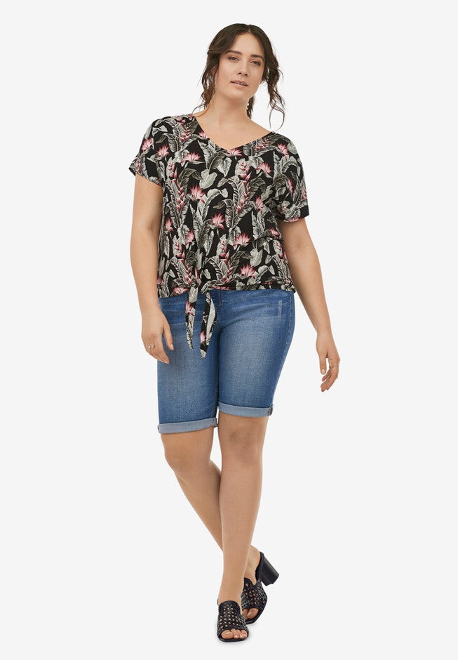 Tie-Front Tee, , alternate image number 2