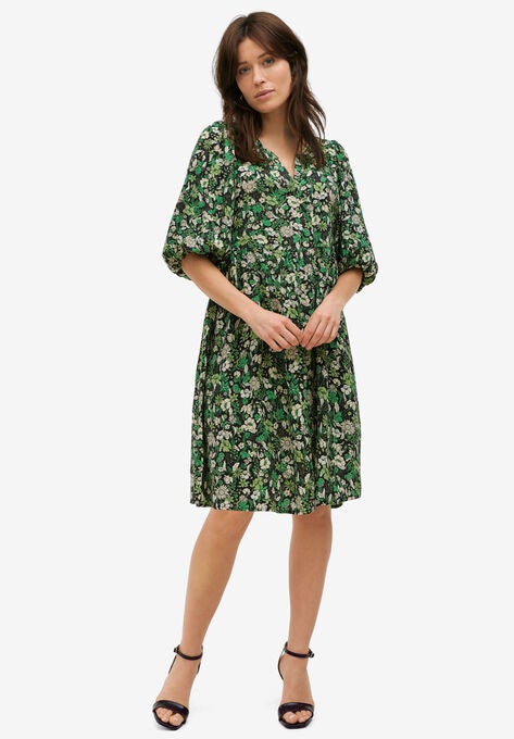 Notch Neck Empire Dress, , alternate image number null