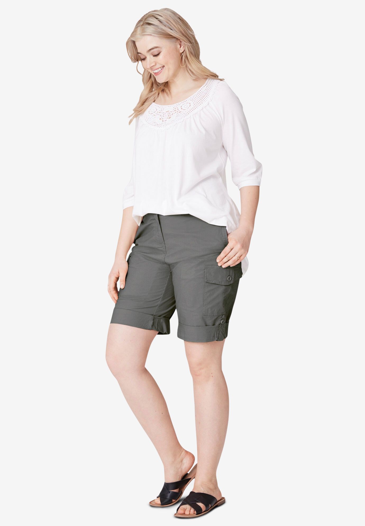 Convertible Casual Cargo Shorts Slate