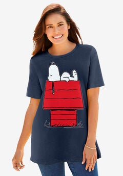 Peanuts Navy Snoopy House Crewneck Tee