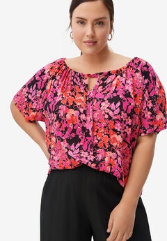 Keyhole Peasant Blouse