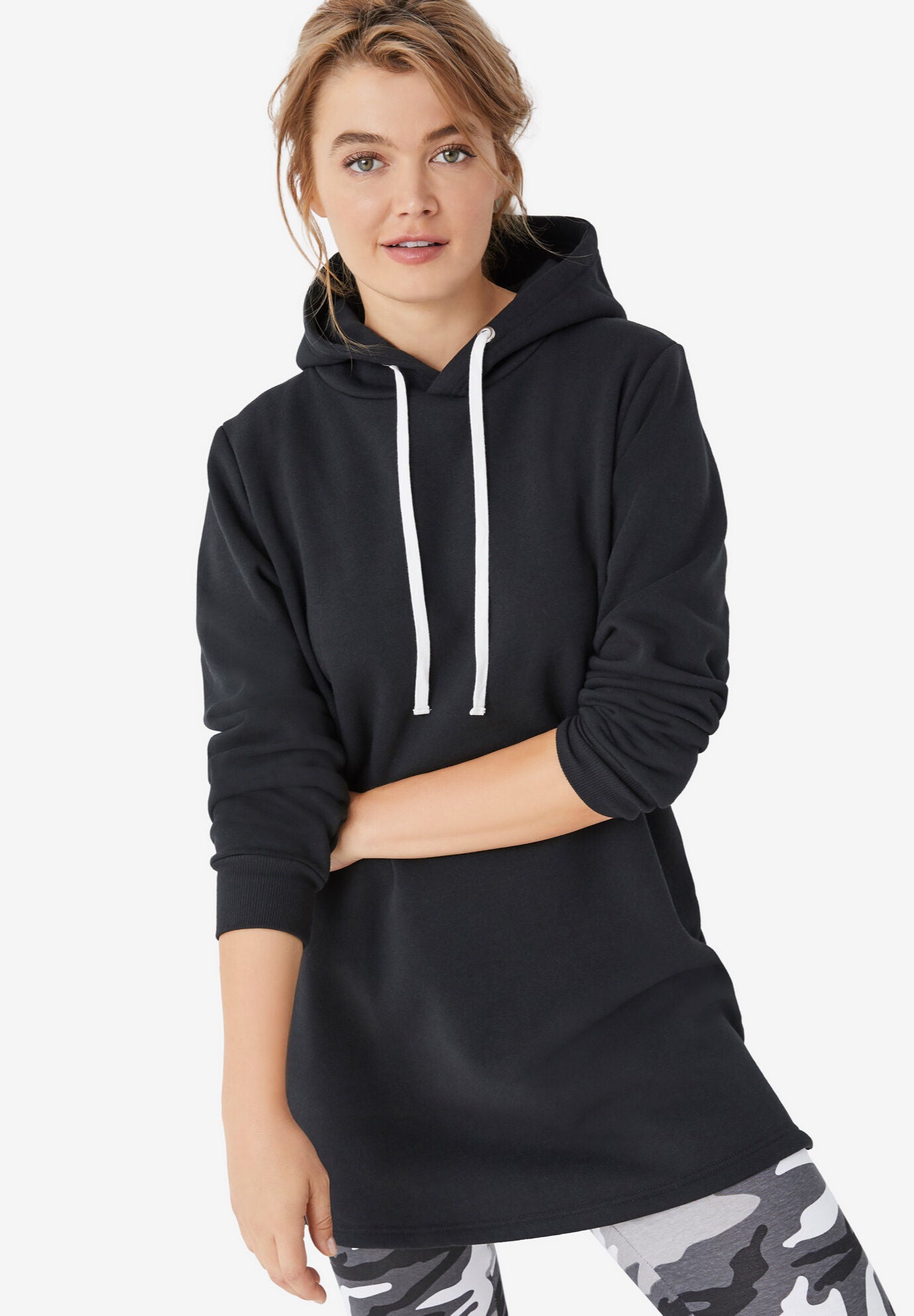 Womens hooded tunic sweatshirt outlet