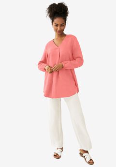 V-Neck Inverted Pleat Tunic