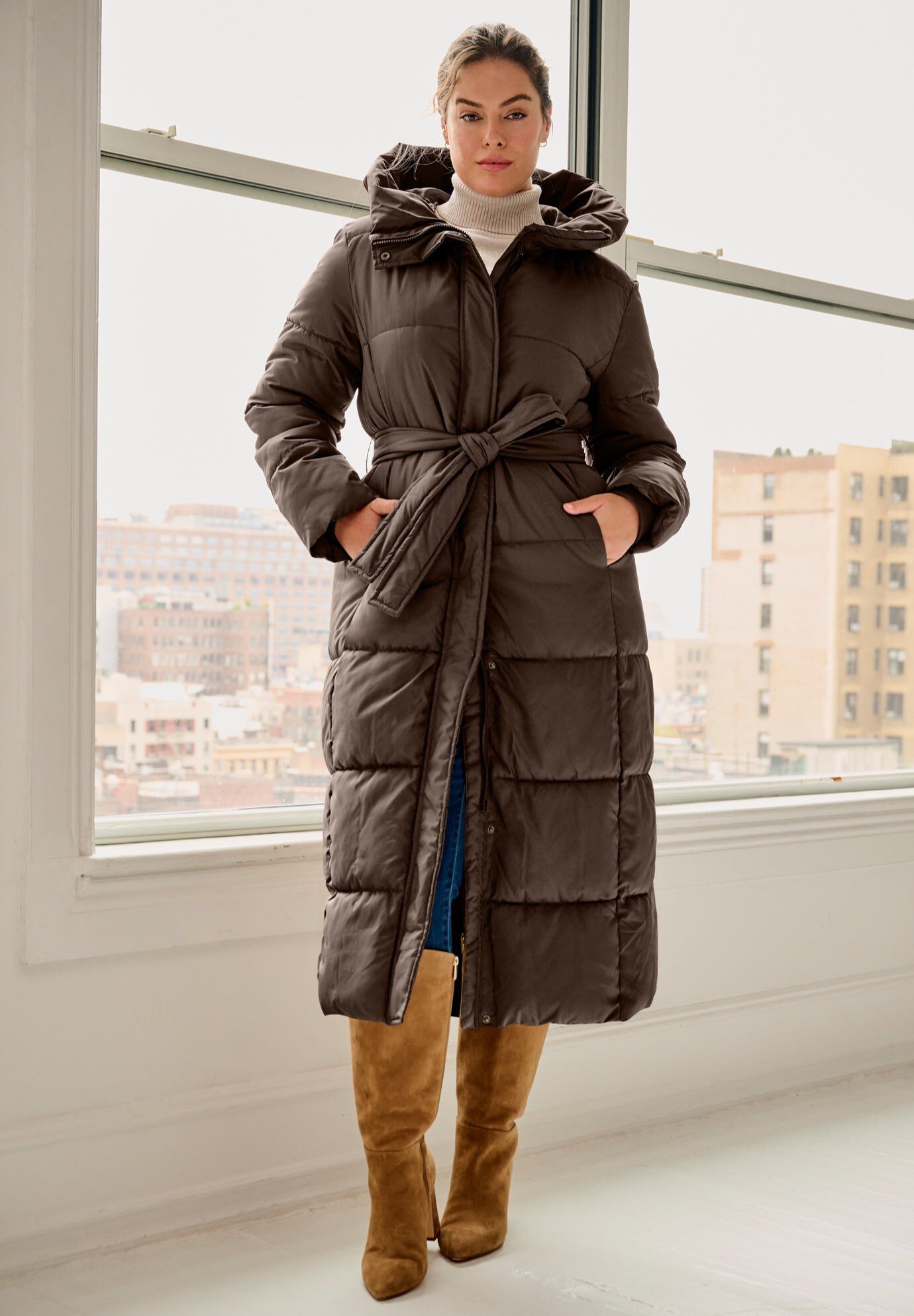 Winter Side-Snap Parka - Zip-Front A-Line Style, Navy | Woman Within