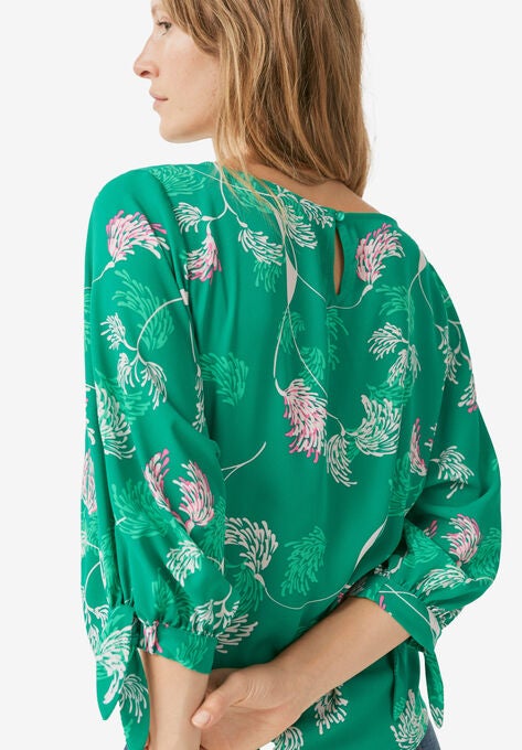 3/4 Tie-Sleeve Blouse, , on-hover image number null