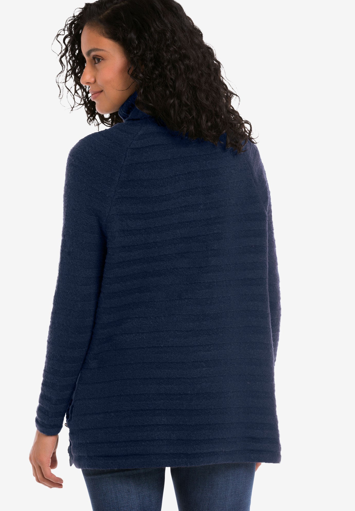 Side Button Turtleneck Sweater Woman Within