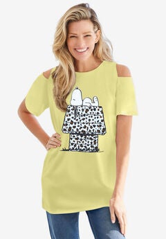 Short-Sleeve Snoopy Cold Shoulder Tee