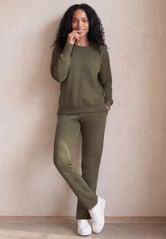 Ellos Studio French Terry Straight Leg Sweatpants