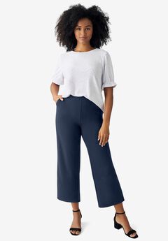 Pull-On Crop Wide Leg Pants