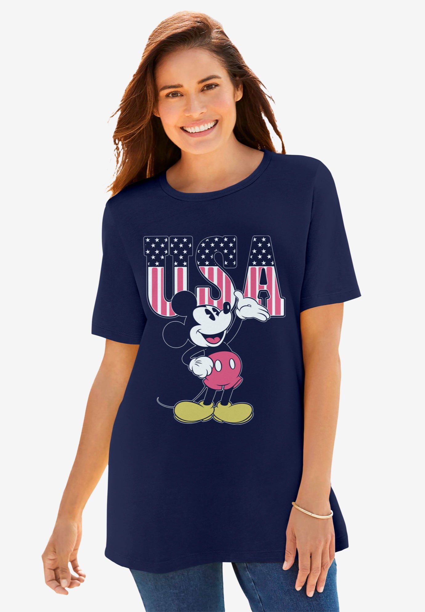 Navy USA Mickey Crewneck Tee, NAVY USA MICKEY, hi-res image number 0
