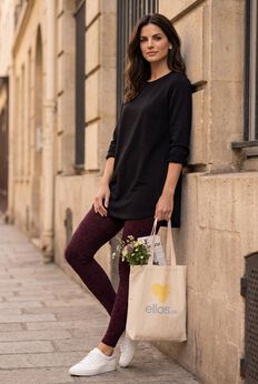 French Terry Sweatshirt Tunic with Shirttail Hem