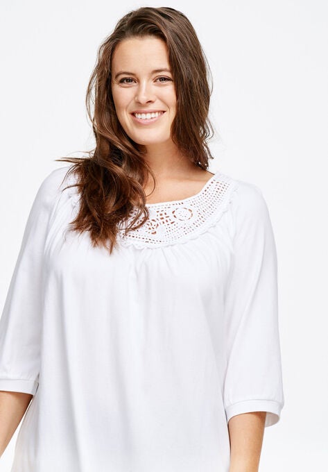 Crochet Trim Tunic, , alternate image number null