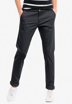 Stretch Chino Mid-rise Tapered Straight Pants